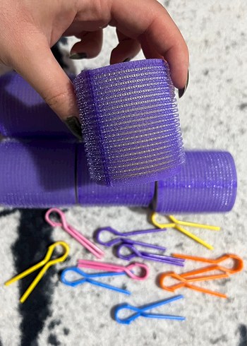 Renkli Mor 6lı saç bugidisi (10 tane tokası da var) - Görsel 2