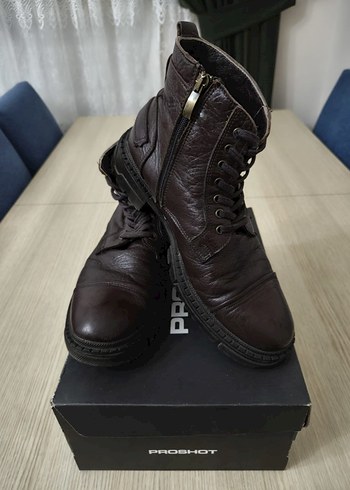 Kahverengi Tokalı Deri Biker Bot - Görsel 3