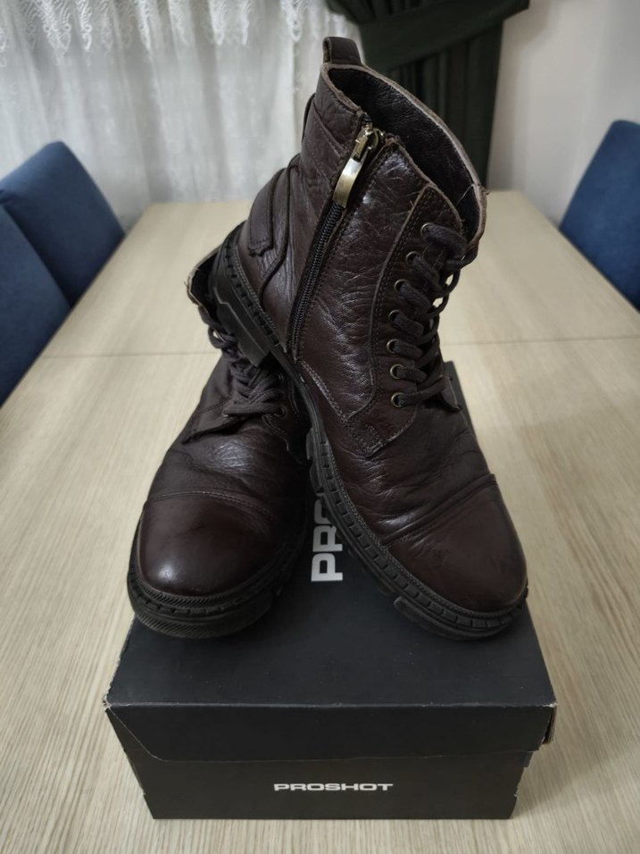 Kahverengi Tokalı Deri Biker Bot - Görsel 3