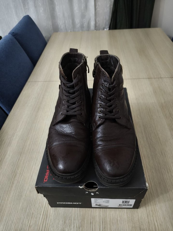 Kahverengi Tokalı Deri Biker Bot - Görsel 2