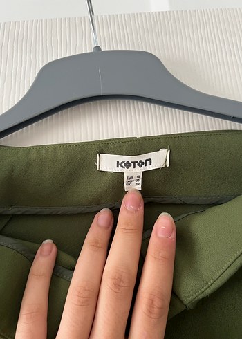 38 Beden Parlak Haki Midi Kadın Kumaş Pantolon