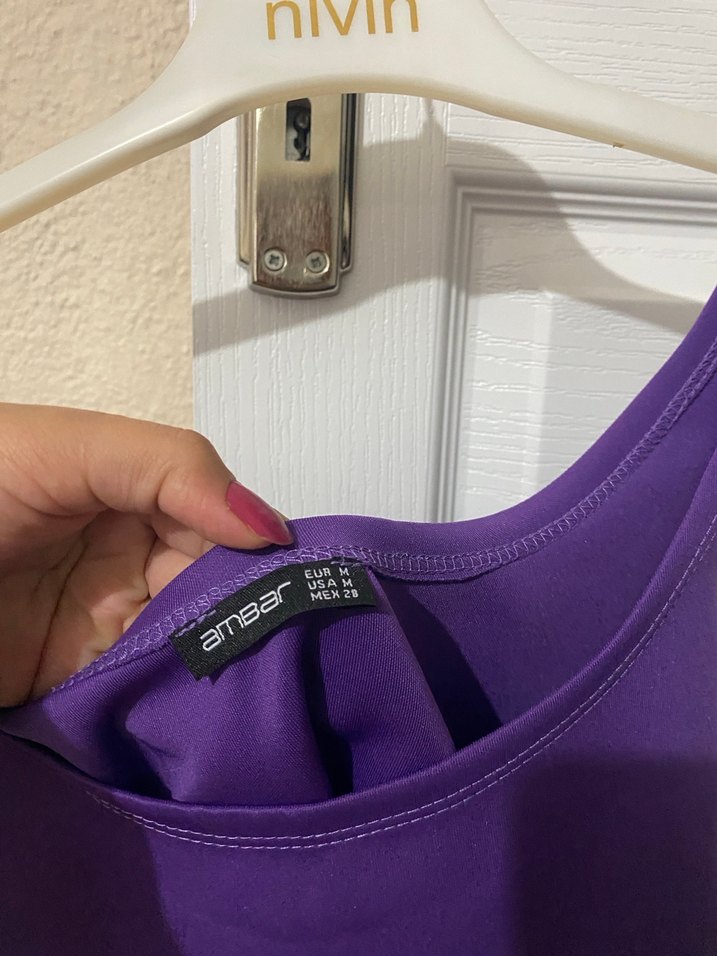 Mor Kadın Atlet, Kolsuz, Dar Kesim - Görsel 2