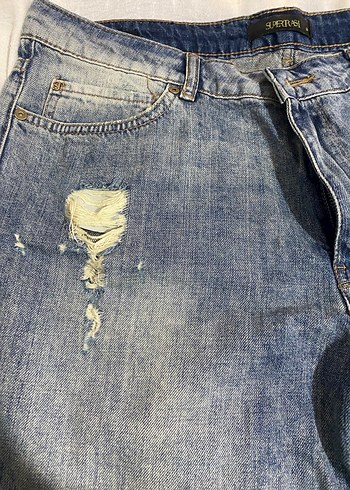 Kadın Mavi Mini Denim Şort - Görsel 3