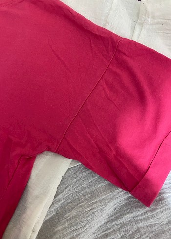 Pembe Basic Kısa Kollu Kadın Tişört - Görsel 4