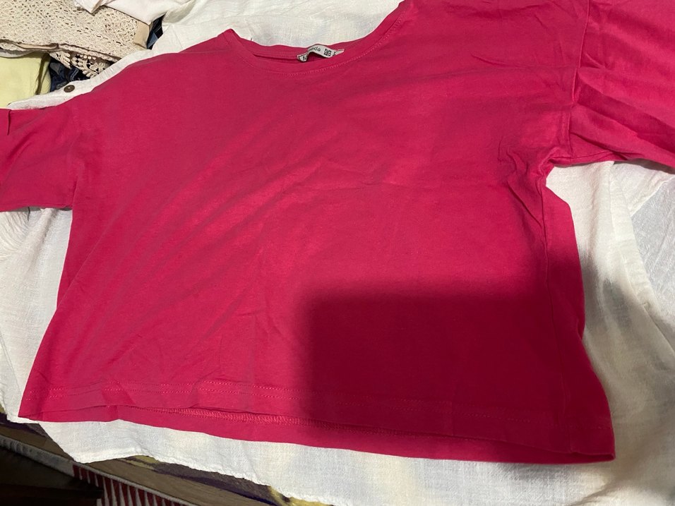 Pembe Basic Kısa Kollu Kadın Tişört - Görsel 3