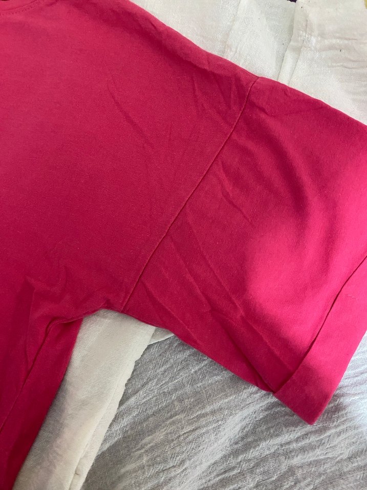 Pembe Basic Kısa Kollu Kadın Tişört - Görsel 4