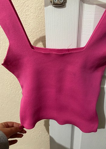 Pembe Kare Yaka Kadın Mini Atlet - Görsel 2