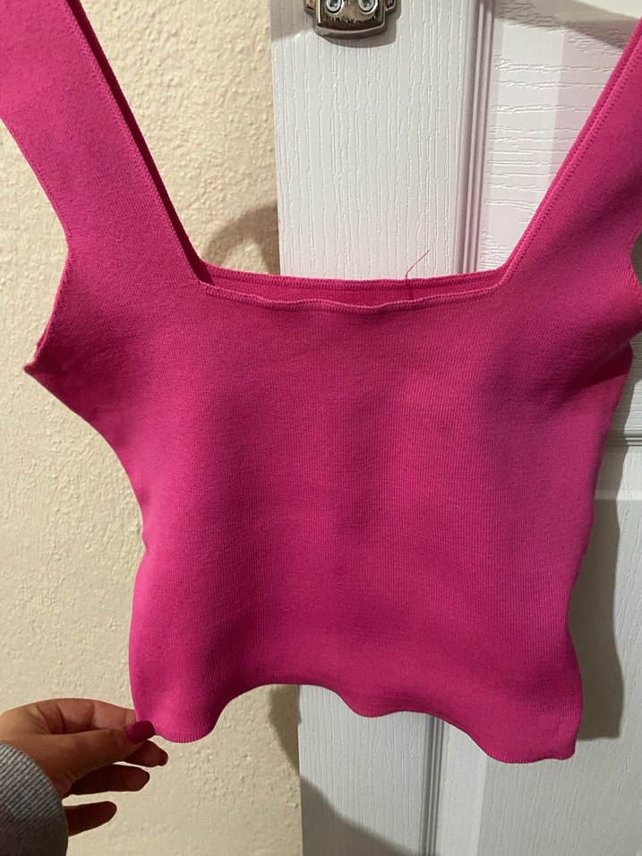 Pembe Kare Yaka Kadın Mini Atlet - Görsel 2