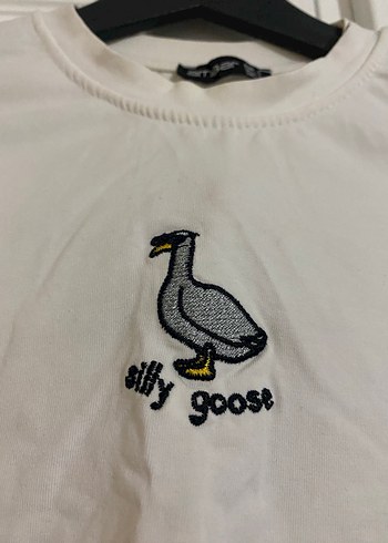 Beyaz Baskılı Kadın Mini Tişört - Görsel 2