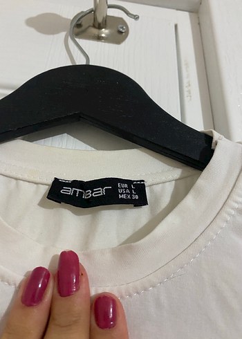 Beyaz Baskılı Kadın Mini Tişört - Görsel 3