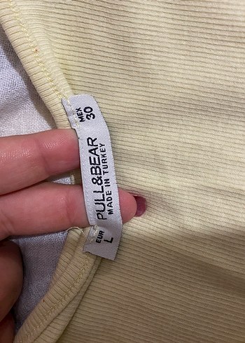 Sarı Pamuk Düğmeli Crop - Görsel 4