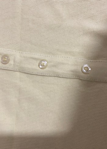 Sarı Pamuk Düğmeli Crop - Görsel 3