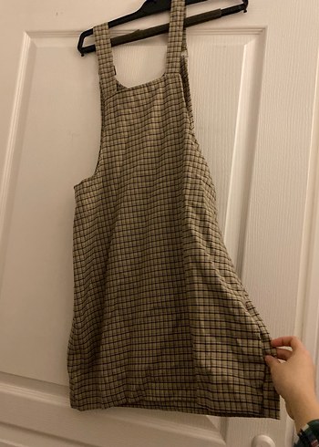 Ekoseli Kolsuz Midi Tulum slopet - Görsel 3