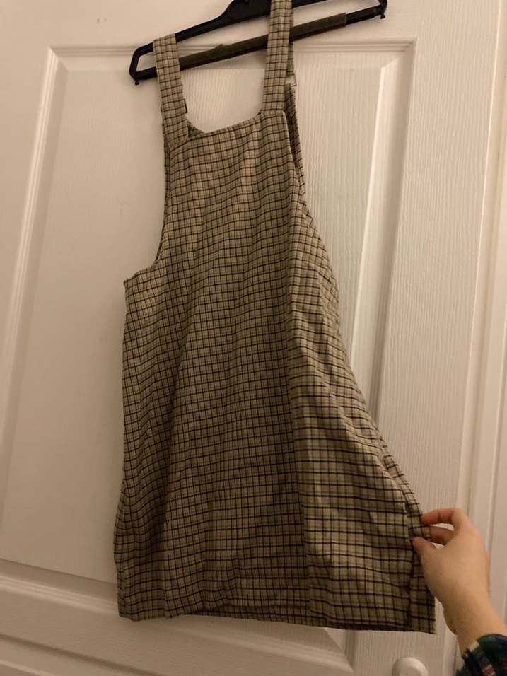 Ekoseli Kolsuz Midi Tulum slopet - Görsel 3