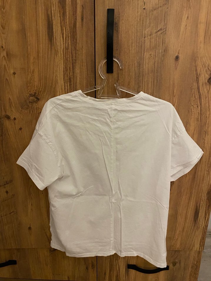 Beyaz Kısa Kollu Basic Tişört - Görsel 2