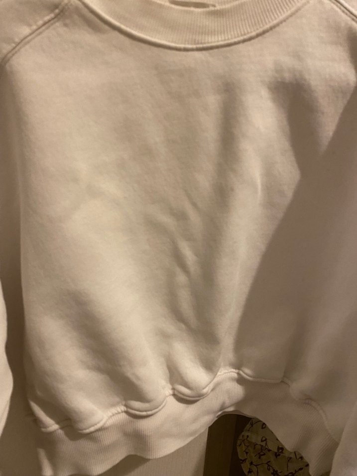 Beyaz Oversize Kadın Sweatshirt - Görsel 2