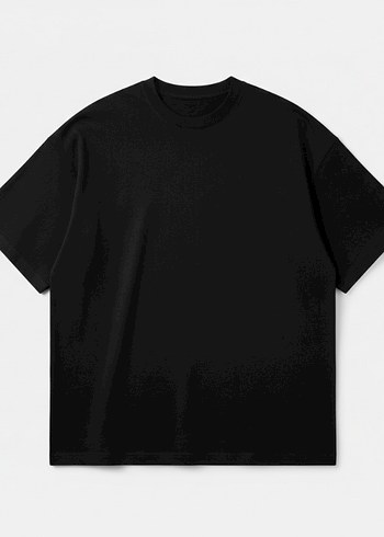 Baskılı Siyah Tişört - Görsel 2