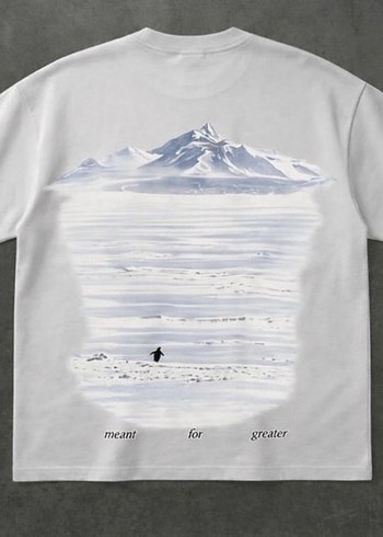 Beyaz Baskılı Kısa Kollu  Tişört - Görsel 2