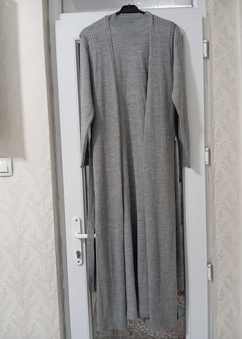 Gri Uzun Kadın elbise - Görsel 2