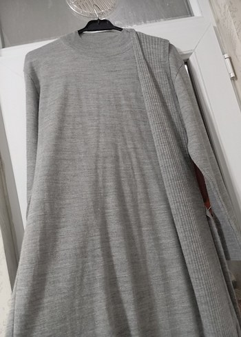 Gri Uzun Kadın elbise - Görsel 4