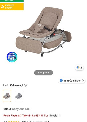 Minio Keten Kumaşlı Beş Kademeli Ayarlı Beşik - Görsel 5