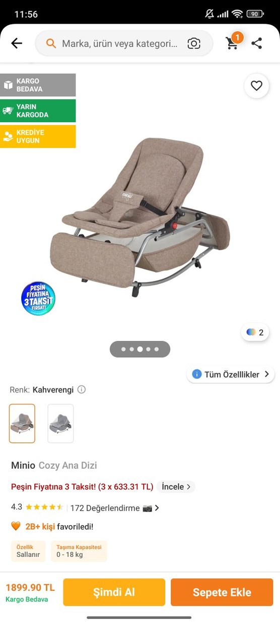 Minio Keten Kumaşlı Beş Kademeli Ayarlı Beşik - Görsel 5