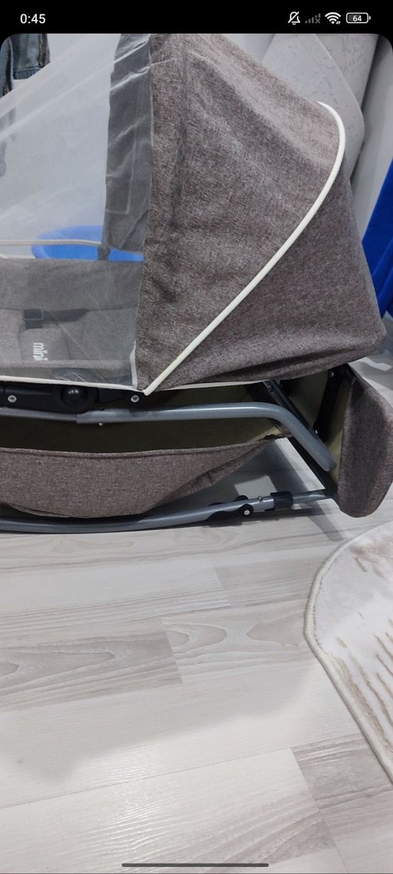 Minio Keten Kumaşlı Beş Kademeli Ayarlı Beşik - Görsel 4