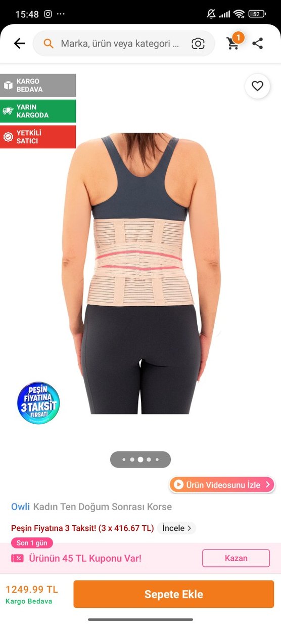 Bej Ayarlanabilir Doğum Sonrası Korse - Görsel 2