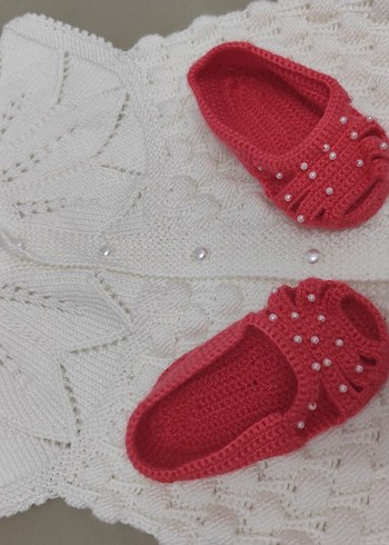 Kızlar için Beyaz Nakışlı Örgü Kolsuz yelek - Görsel 3