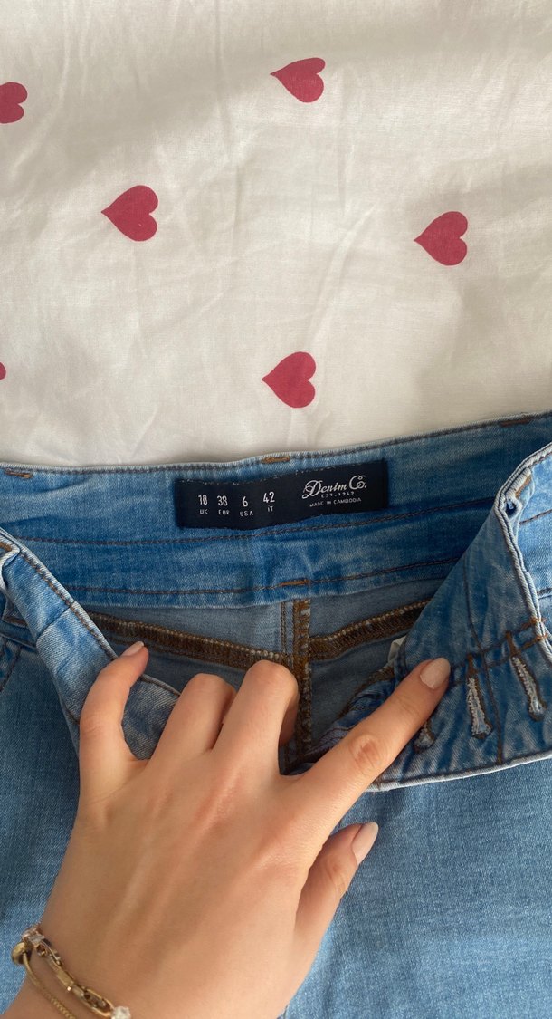 Düğmeli Mavi Mini Denim Şort - Görsel 2
