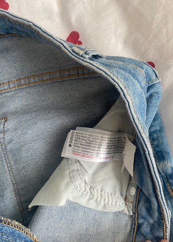 Kadın Mavi Midi Boy Bol Kesim Denim Şort - Görsel 2