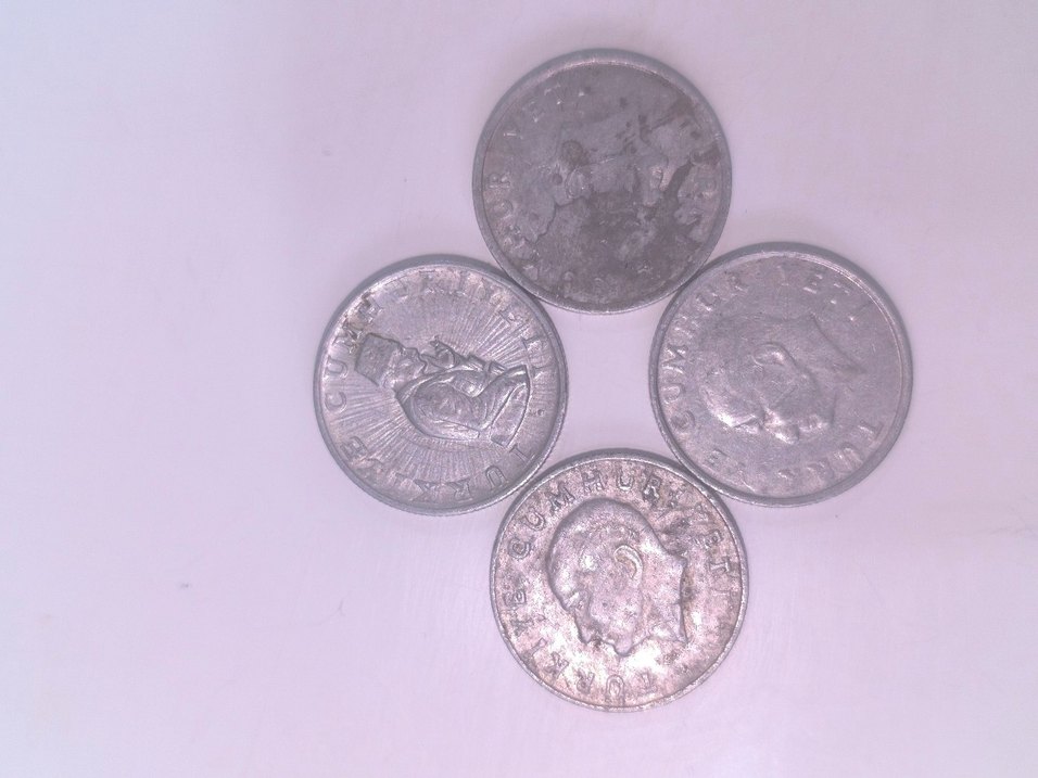 Gri Vintage 10 Lira Madeni Paralar - Görsel 2