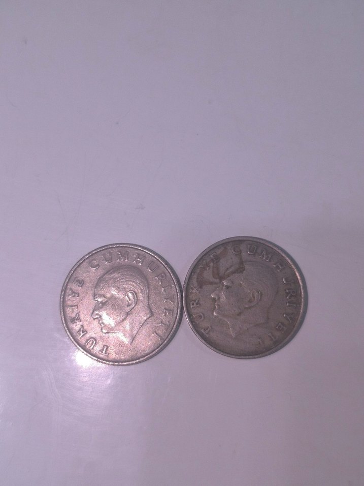 Gri Vintage 50 Lira Madeni Paralar - Görsel 2