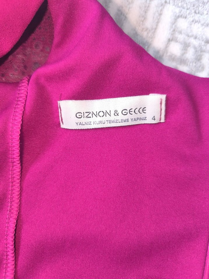 Kısa Kollu Bordo Boncuk Detaylı Abiye - Görsel 5