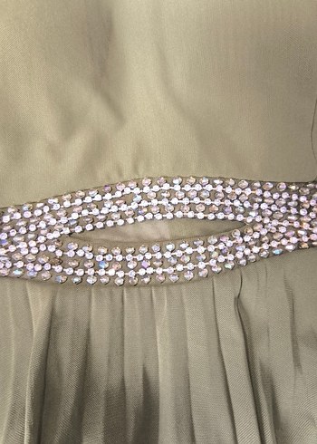 Kadın V Yaka Pileli Uzun Abiye i Elbise - Görsel 6