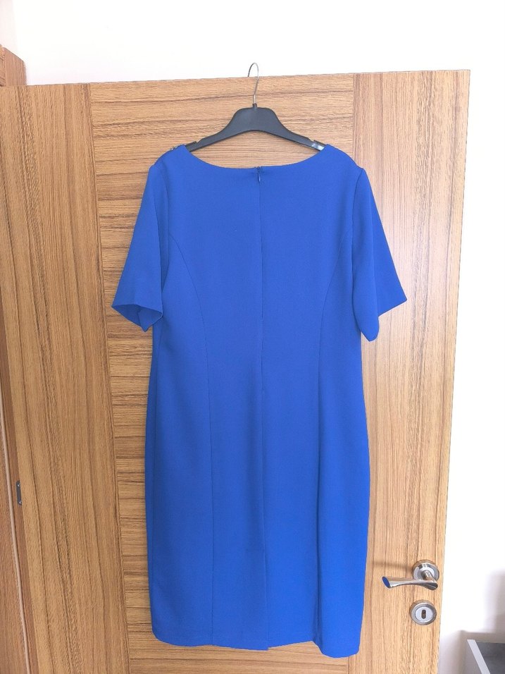 Mavi Renk Taş Nakışlı Abiye Elbise - Görsel 4