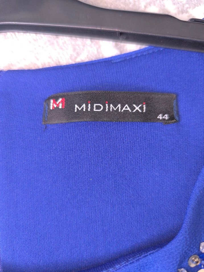 Mavi Renk Taş Nakışlı Abiye Elbise - Görsel 5