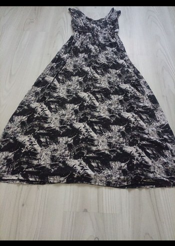 Kadın Gri Batik Desenli Uzun Elbise - Görsel 5