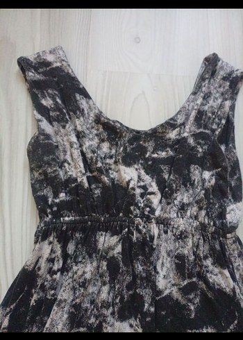 Kadın Gri Batik Desenli Uzun Elbise - Görsel 2