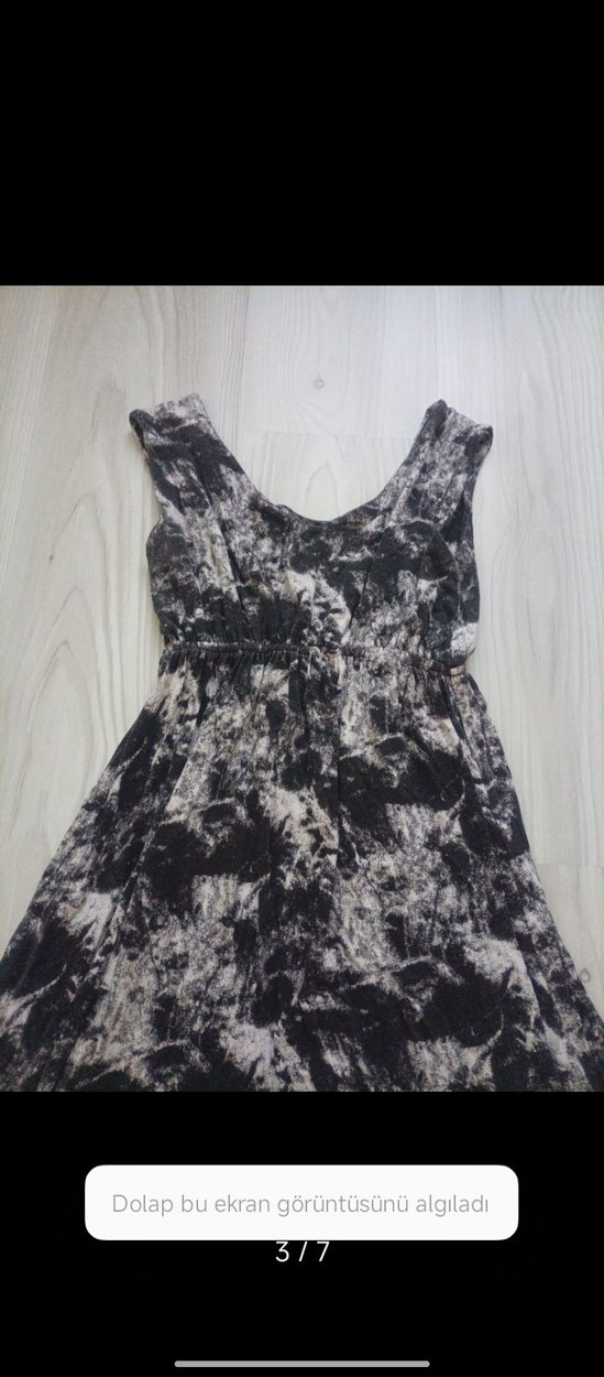 Kadın Gri Batik Desenli Uzun Elbise - Görsel 3