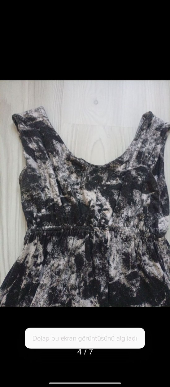 Kadın Gri Batik Desenli Uzun Elbise - Görsel 2