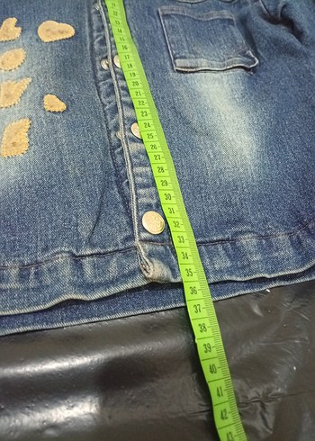 Nakışlı Düğmeli Kız Kot Ceket mont - Görsel 4