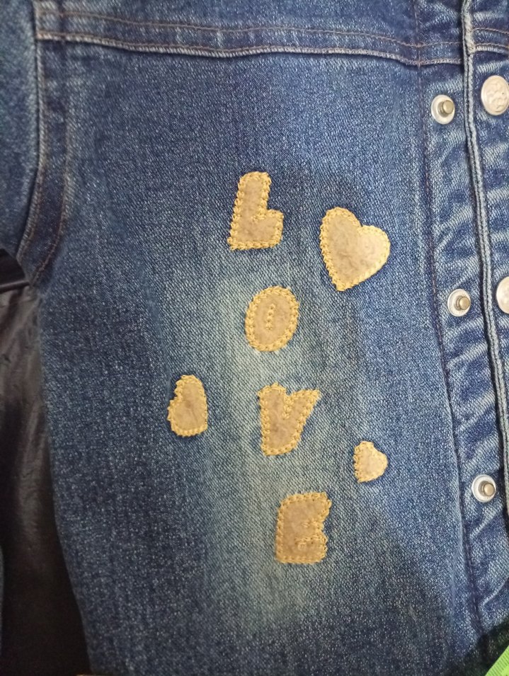 Nakışlı Düğmeli Kız Kot Ceket mont - Görsel 5