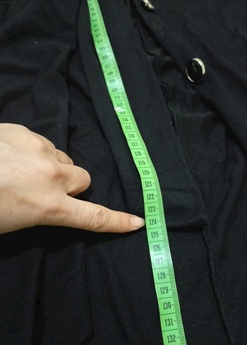 Düğmeli Siyah Uzun tesettür tunik - Görsel 6