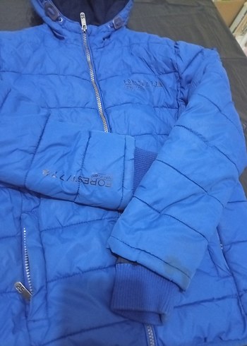 Mavi Kapüşonlu Erkek Mont - Görsel 2