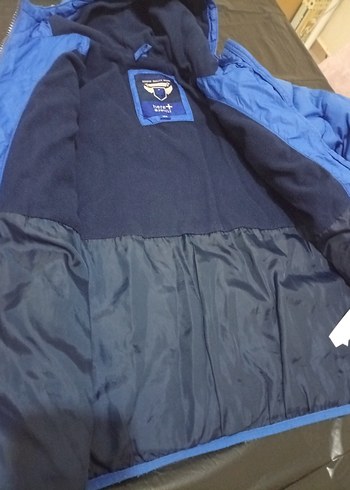 Mavi Kapüşonlu Erkek Mont - Görsel 5