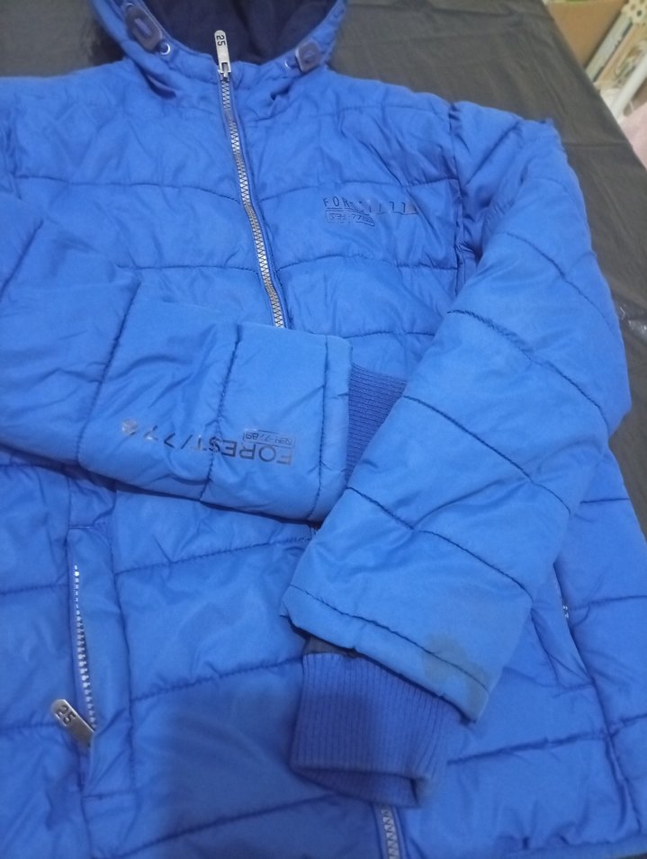 Mavi Kapüşonlu Erkek Mont - Görsel 2