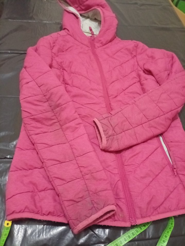 Pembe Kapüşonlu Kadın Kış Montu - Görsel 2