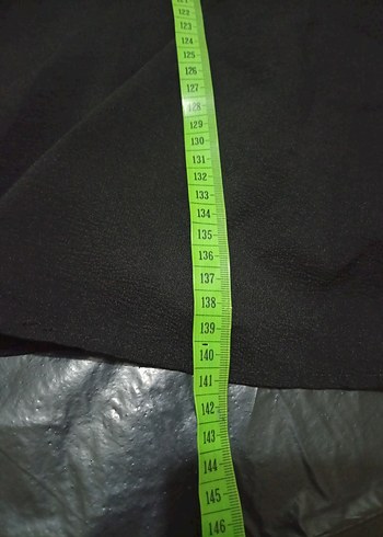 Uzun Siyah Salaş Elbise, Yüksek Yaka, Drapeli - Görsel 4