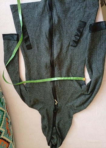 Gri Midi Fermuarlı Kadın Kaban - Görsel 4